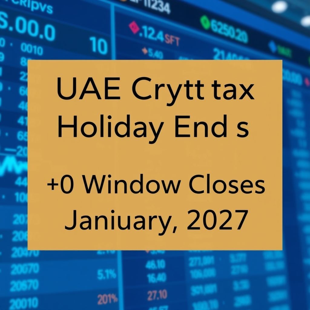 UAE Crypto Tax Holiday Ends as 0% Window Closes January 2027