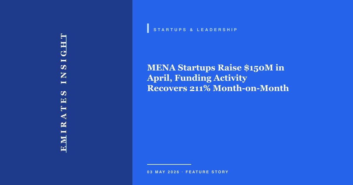 MENA Startups Raise $150M in April, Funding Activity Recovers 211% Month-on-Month