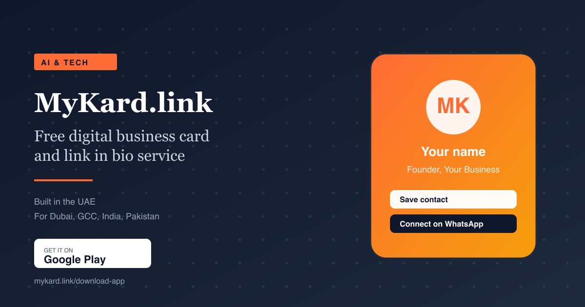 MyKard.link, a Free Digital Business Card and Link in Bio Service Built in the UAE