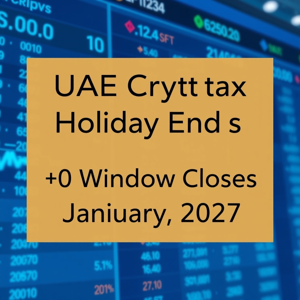 UAE Crypto Tax Holiday Ends as 0% Window Closes January 2027